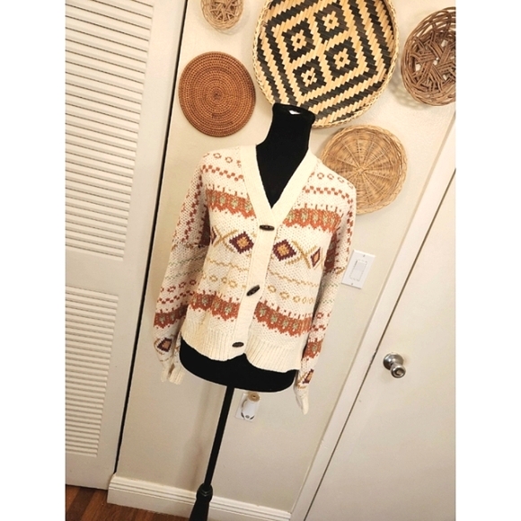 Ditzys Boutique Sweaters - Soft And Cozy Cream V-Neck Button Up Knitted Sweater